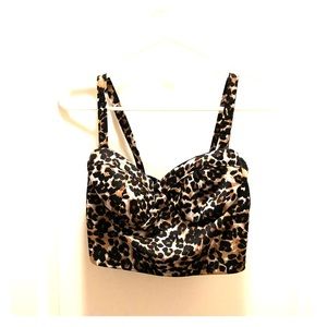 Charlotte Russe Large Cheetah/ Leopard Crop Top